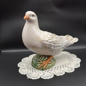 Pottery Dove Pigeon Bird Animal statue figurine 12x9